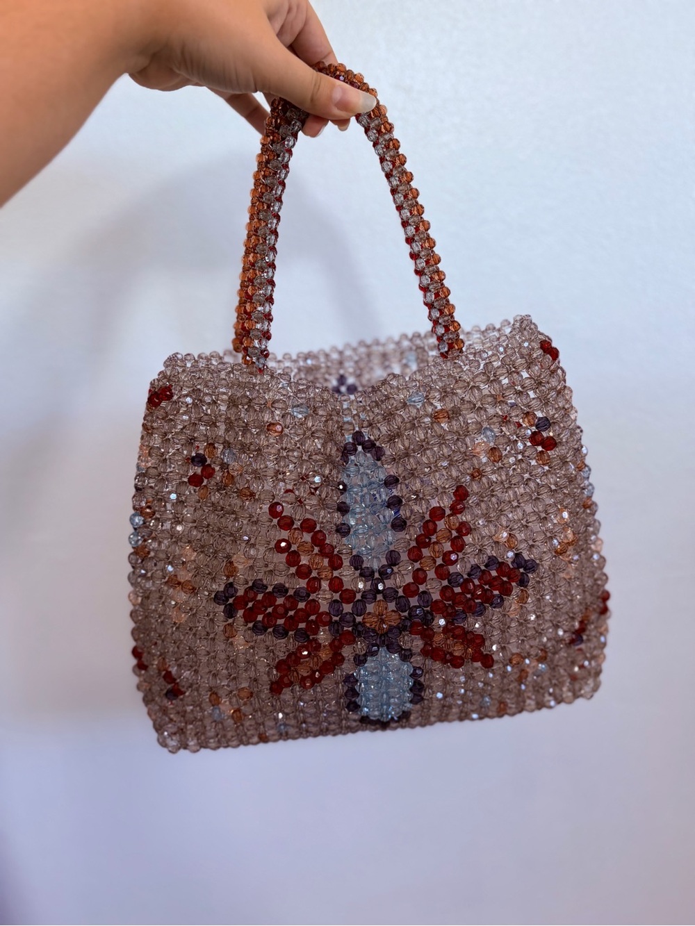Vintage Beaded Floral Handbag Multicolor